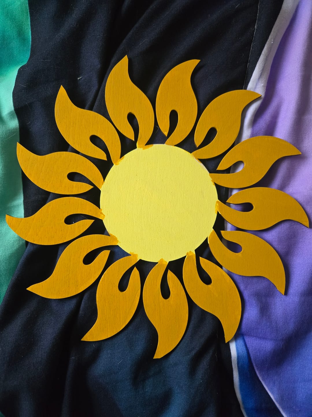Customer photo review of Unfinished Wood Radiant Sun Silhouette | Summer | Celestial | Craft Cutout | up to 46"