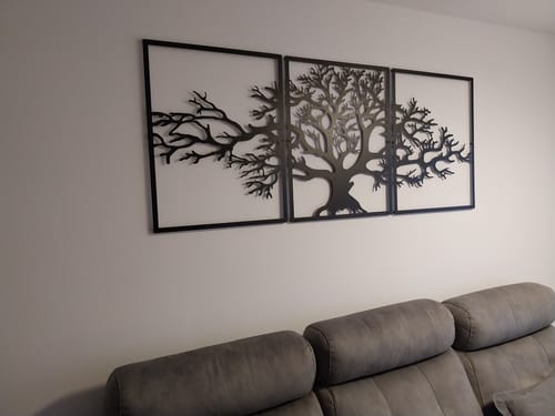 Customer photo review of Décoration murale en métal moderne - Triptyque Arbre De Vie (P01)