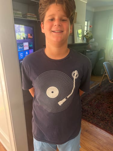 Customer photo review of Simple Record T-Shirt