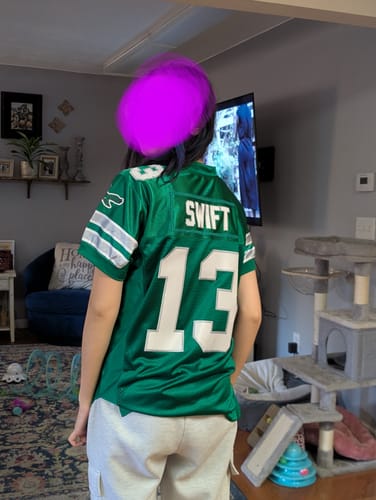 Customer photo review of Custom Kelly Green White-Gray Classic Style Authentic Football Jersey