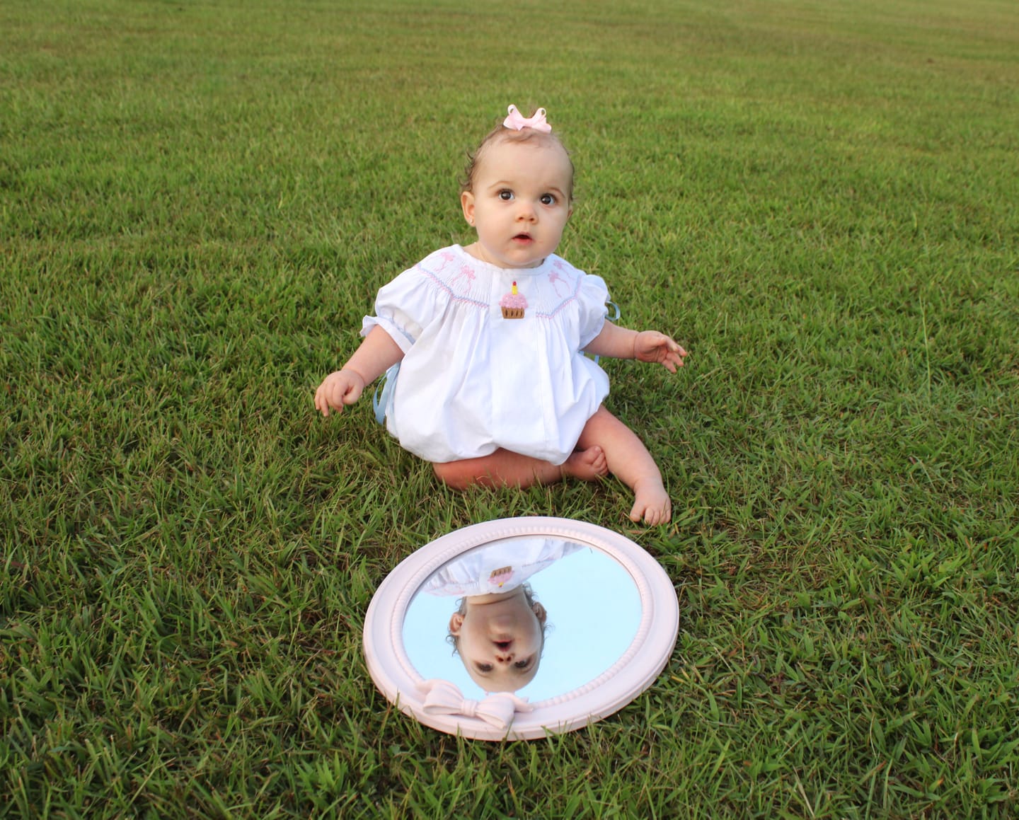 Customer photo review of BIRTHDAY BOWS SMOCKED BUBBLE