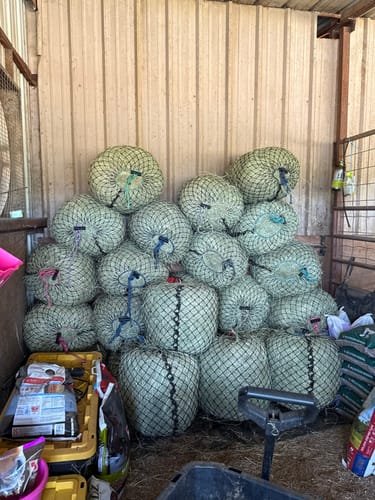 Customer photo review of Hay Chix® Half Bale Net
