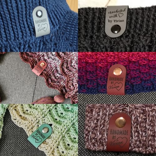 Customer photo review of Kunstleder-Labels mit Chicago Screws - Personalisierte Labels