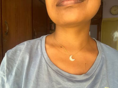 Customer photo review of adhva - Rainbow Moonstone Luna Pendant