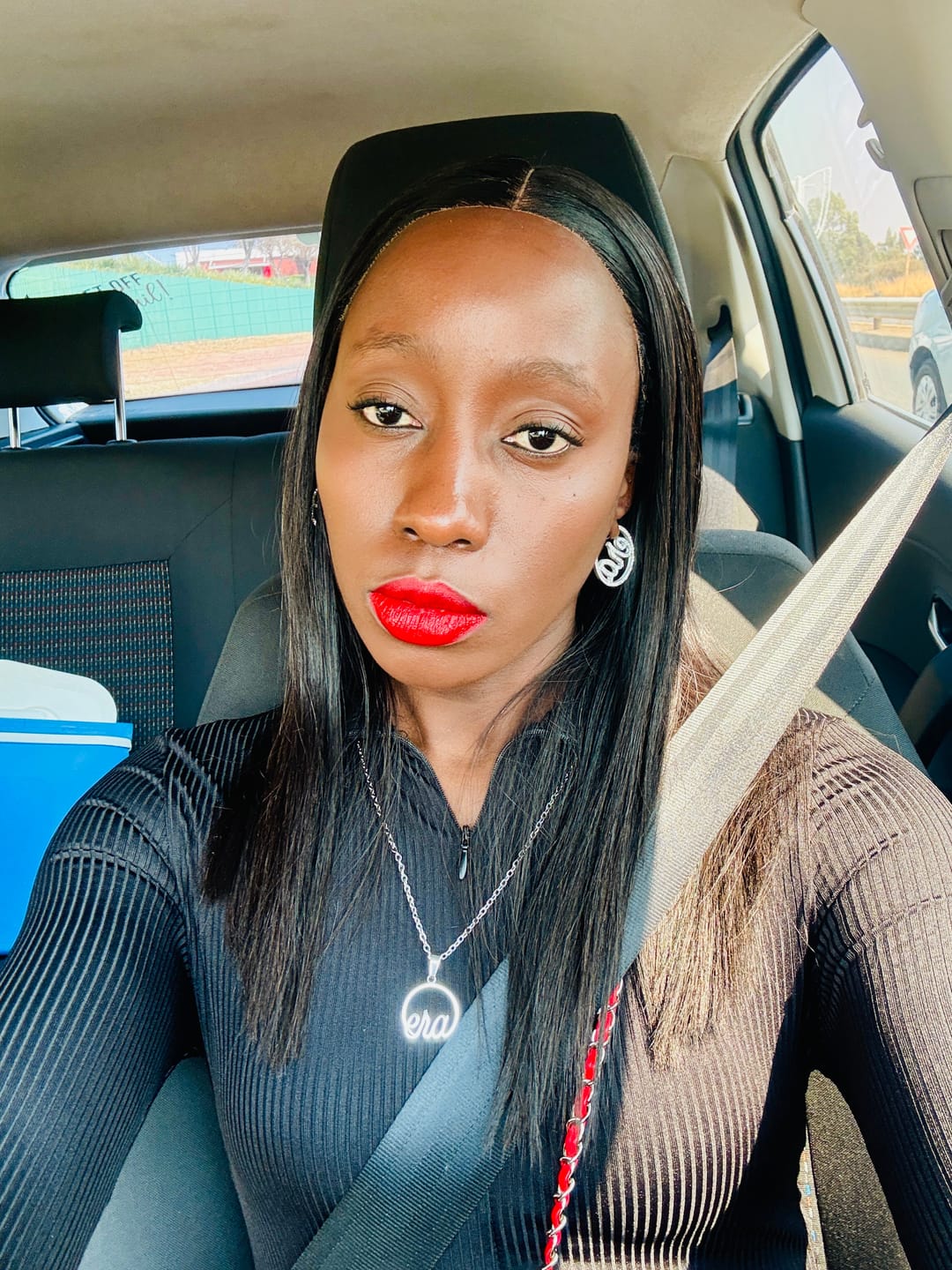 Customer photo review of Silver Luxe Mini Logo Hoops
