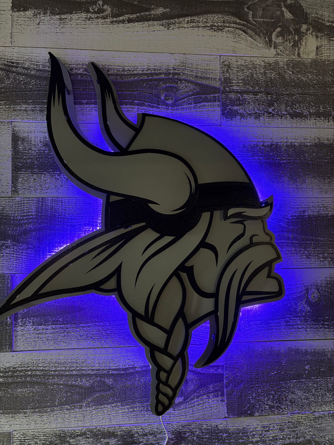 Customer photo review of MONOCHROME -  Minnesota Vikings "Norseman"  3D Vintage Metal Wall Art