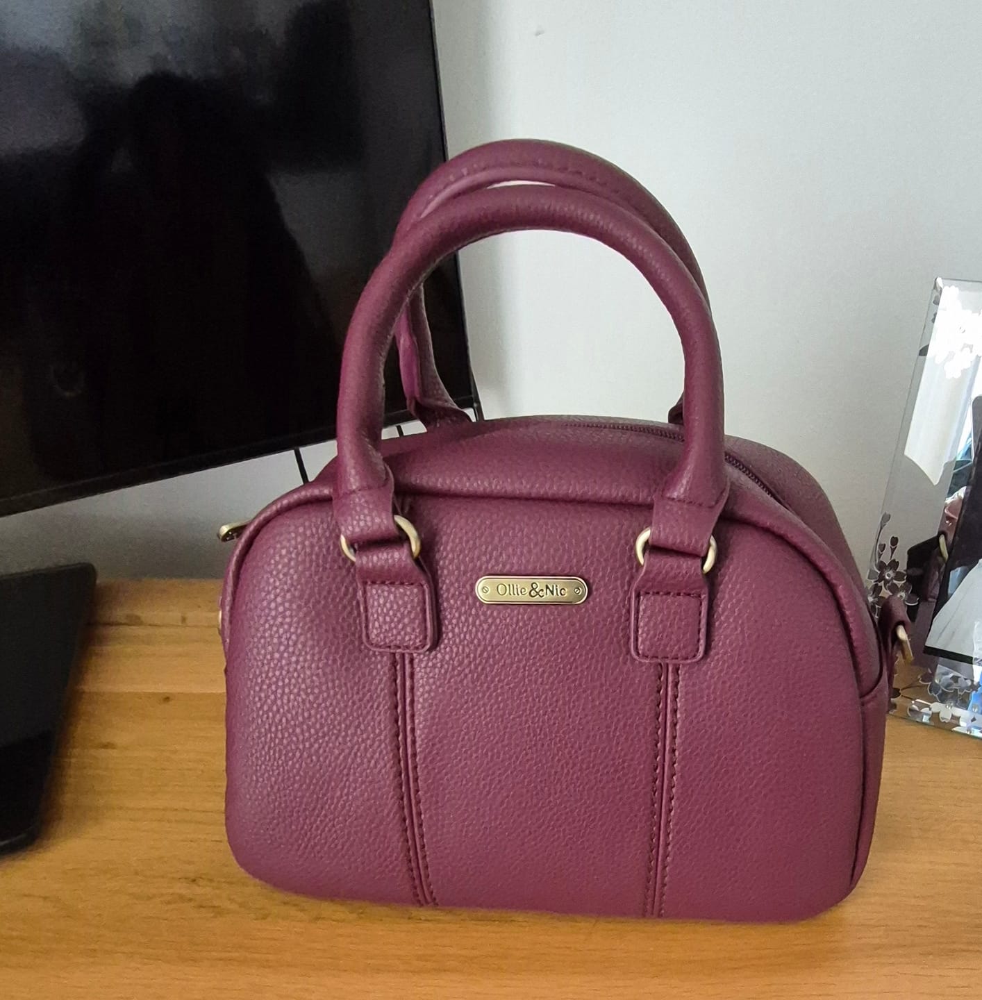 Customer photo review of Essie Mini Bowler Bag - Plum