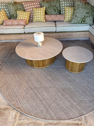 undefined review of Auríe Portable Table Lamp | Travertine Stone & Linen image 1 out of 3