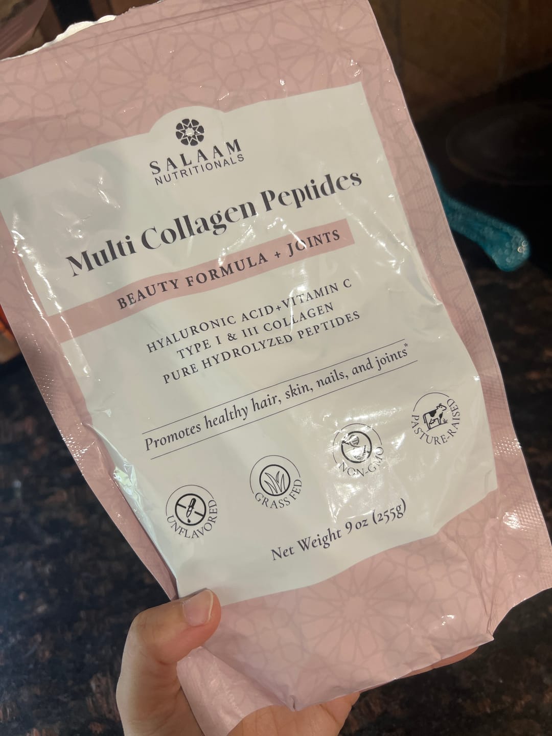 Customer photo review of Pure Halal Collagen Hydrolyzed Peptides Type 1 & 3 Powder - With Vitamin C & Hyaluronic Acid | Salaam Nutritionals