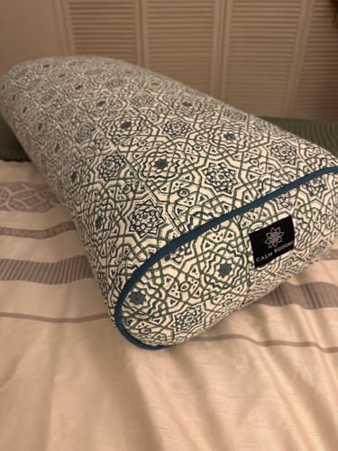 Customer photo review of Moroccan Dreams Oval Yoga Bolster
