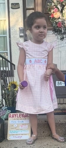 Customer photo review of ABC Apple Smocked Pink Gingham Beverly Dress