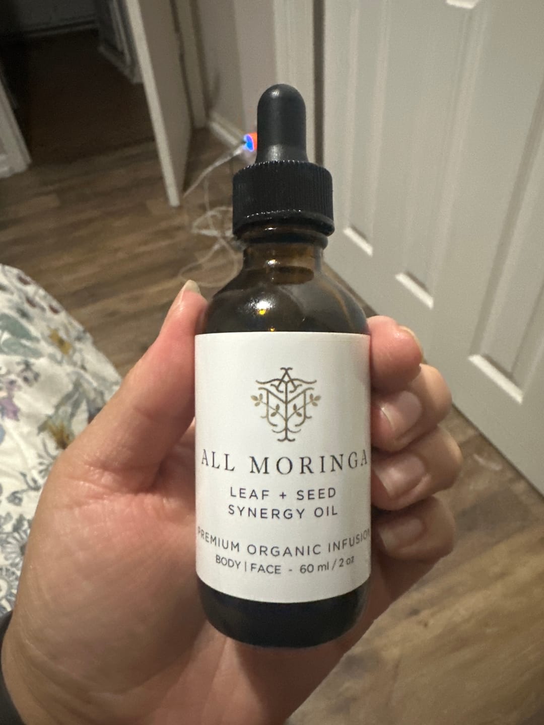Customer photo review of Moringa Leaf + Seed Whole-Plant Nutrition Oil –  Face & Body Oil for Damage Sensitive, Skin Repair 2oz