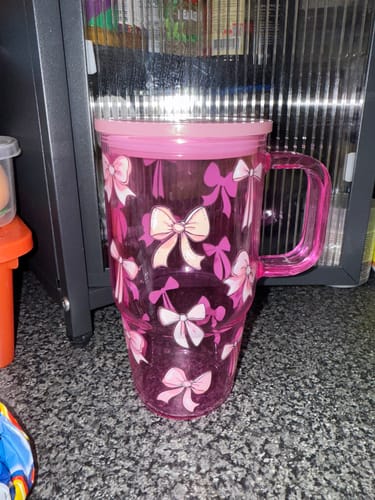 Customer photo review of Custom Jelly GLASS quencher Tumbler with Handle - 20oz