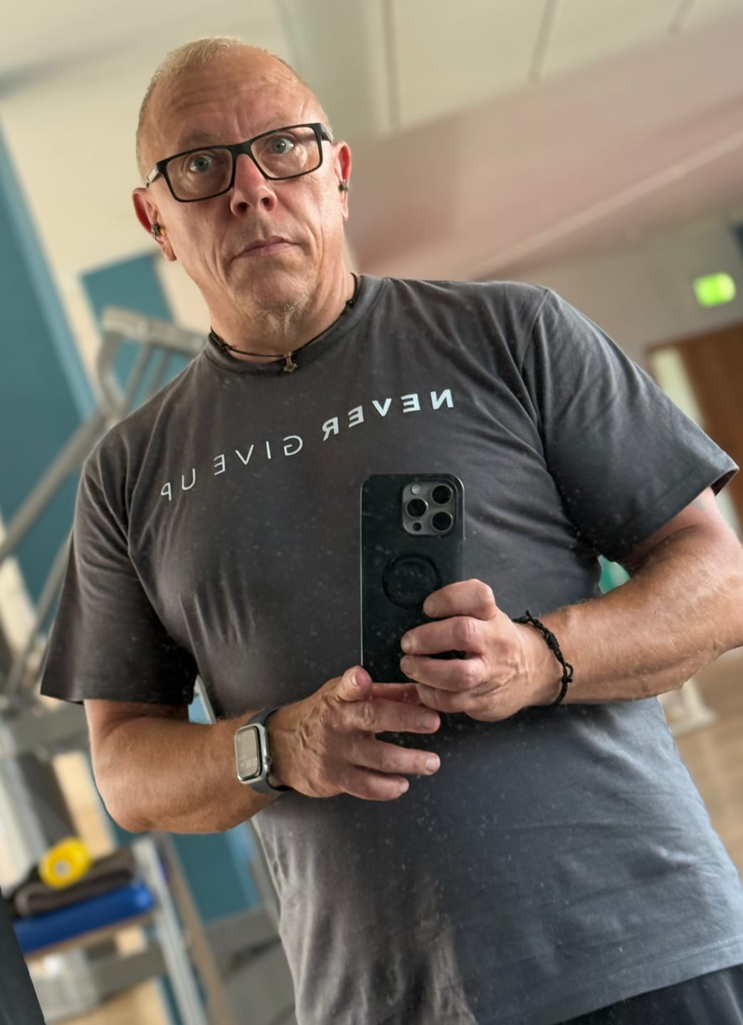Customer photo review of Never Give Up T-shirt