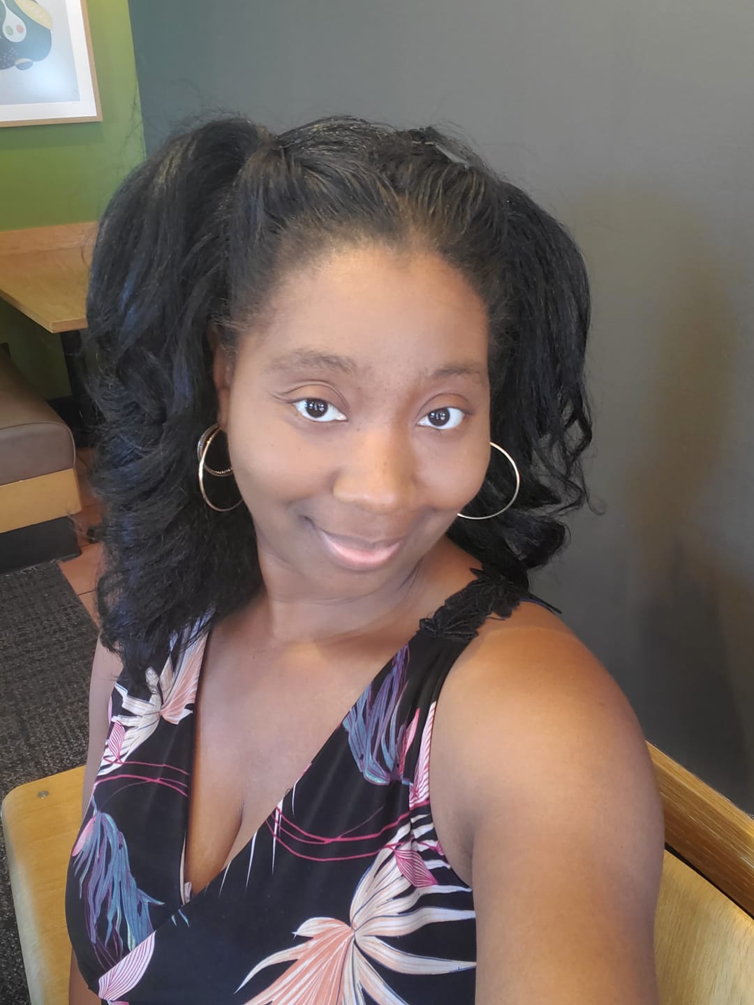 Customer photo review of Freetress Equal Natural Me Drawstring Fullcap Half Wig - NATURAL ROLLER SET
