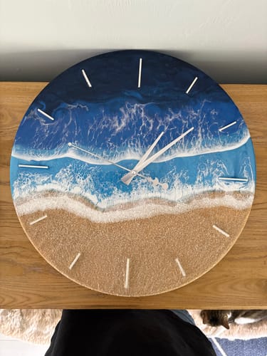 Customer photo review of 1/8" Acrylic Clock Dial / Tick Inserts For Wood Clock Blank - White