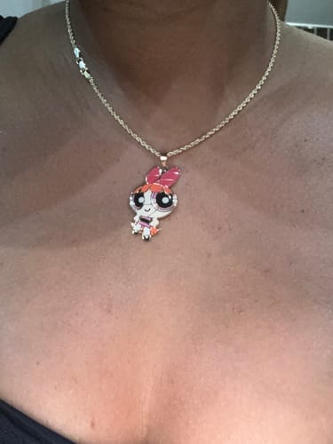 Customer photo review of 14K PP Girls Pendant +  Hollow Rope Chain 16” 😍 JTJ™