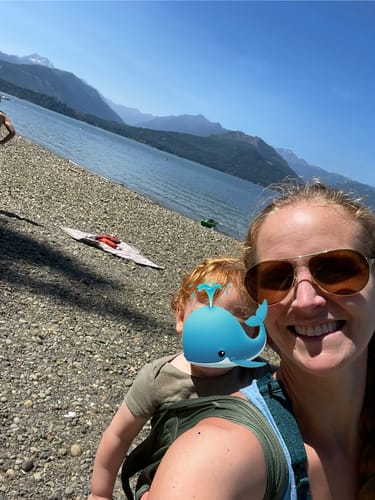 Customer photo review of Olive Everyday Half Buckle Baby Carrier by Beachfront Baby