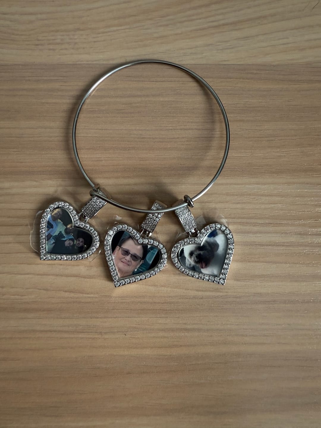 Customer photo review of Hearts Photo Bangle Bracelet