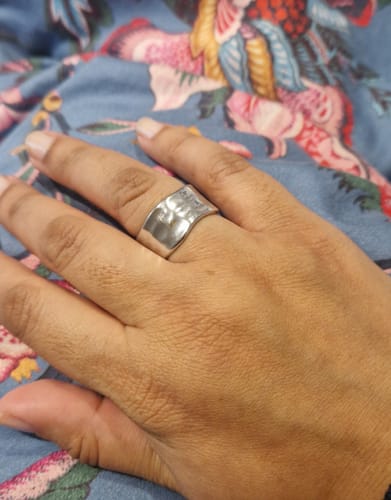 Customer photo review of Textured Band Ring