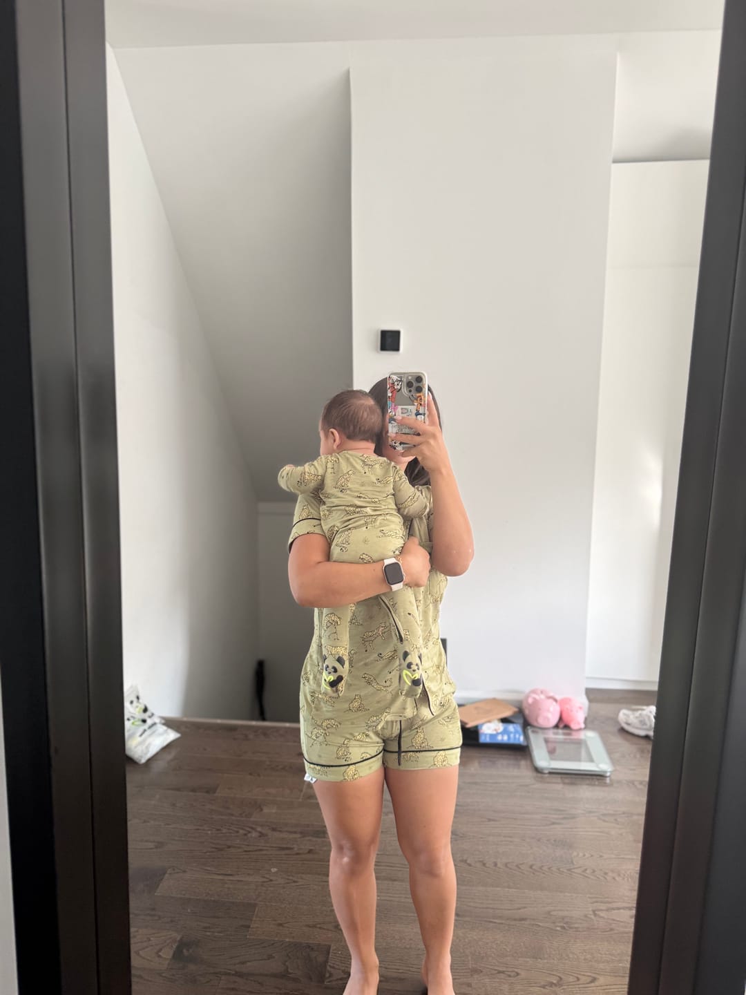 Customer photo review of Sage & Spots Leopard Bamboo Women's Pajama Short Set