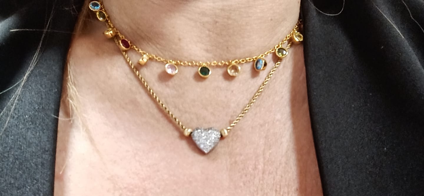 Customer photo review of Collana con  ciondoli pendenti colorati