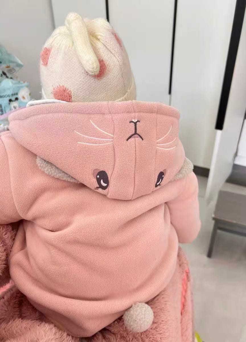 Customer photo review of Dave&Bella Girls/Boys Autumn Zoo Series Warm Playful Fleece Jacket Coat