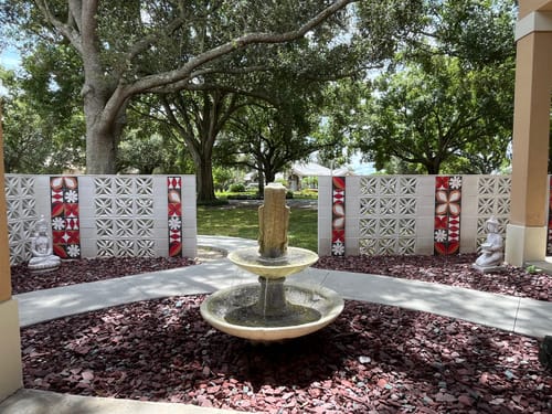 Tapa Flame Montage 8 Square Cement Tiles by Shag