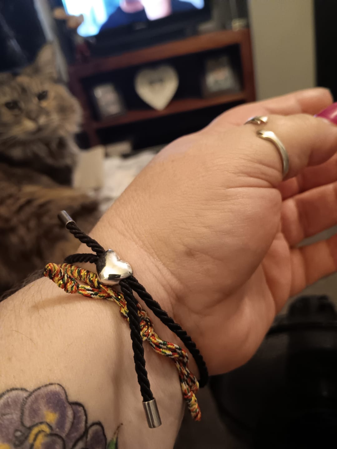 Customer photo review of Amore Heart Adjustable Knot Bracelet