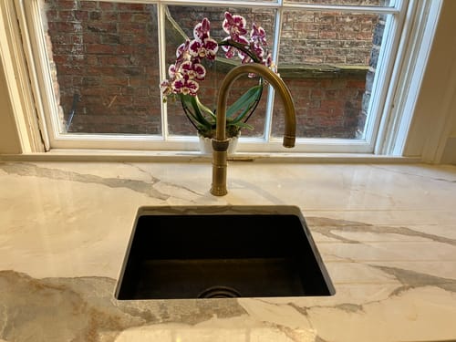 Customer photo review of Undermount Single Antique Brass Kitchen Sink Various Sizes , Handmade Vintage Brass Rustic Sink