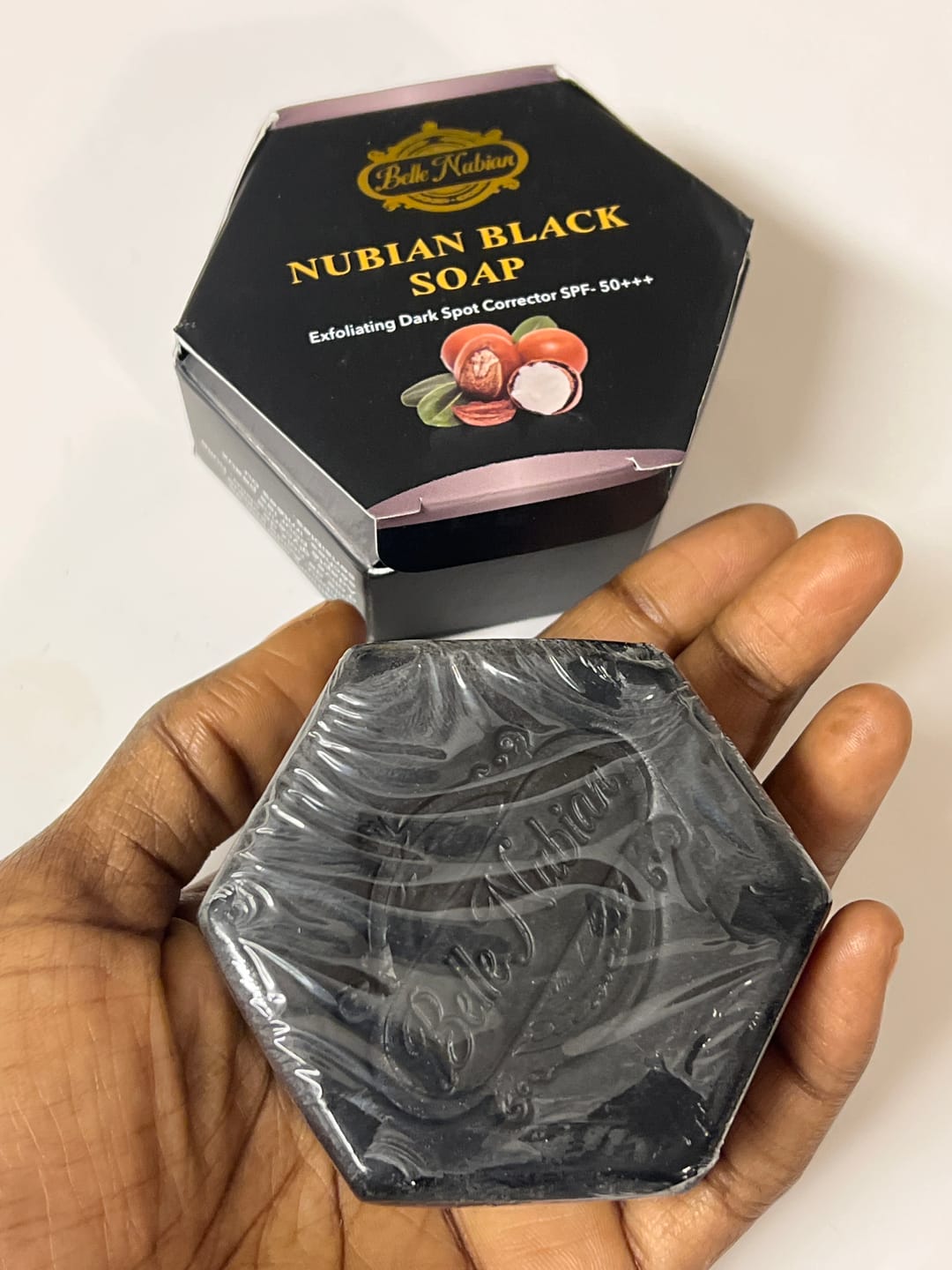 Customer photo review of NEW NUBIAN BLACK SOAP with argan oil