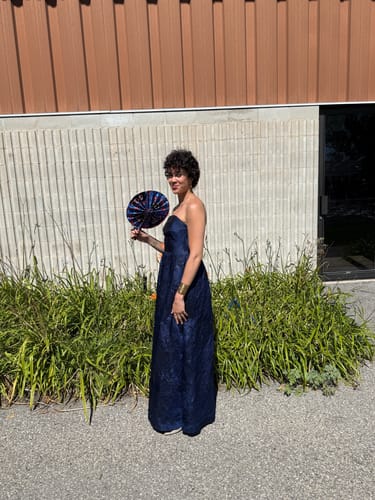 Customer photo review of Adelaide Navy Gown by ML Monique Lhuillier - RENTAL