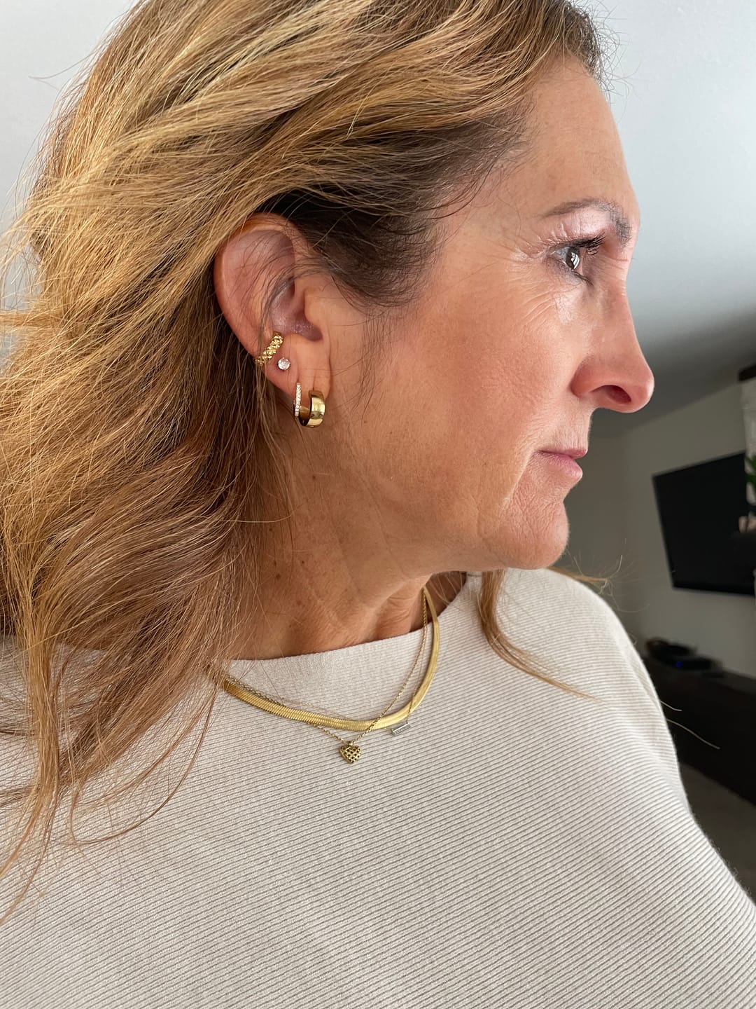 Customer photo review of Classic Tennis Studs
