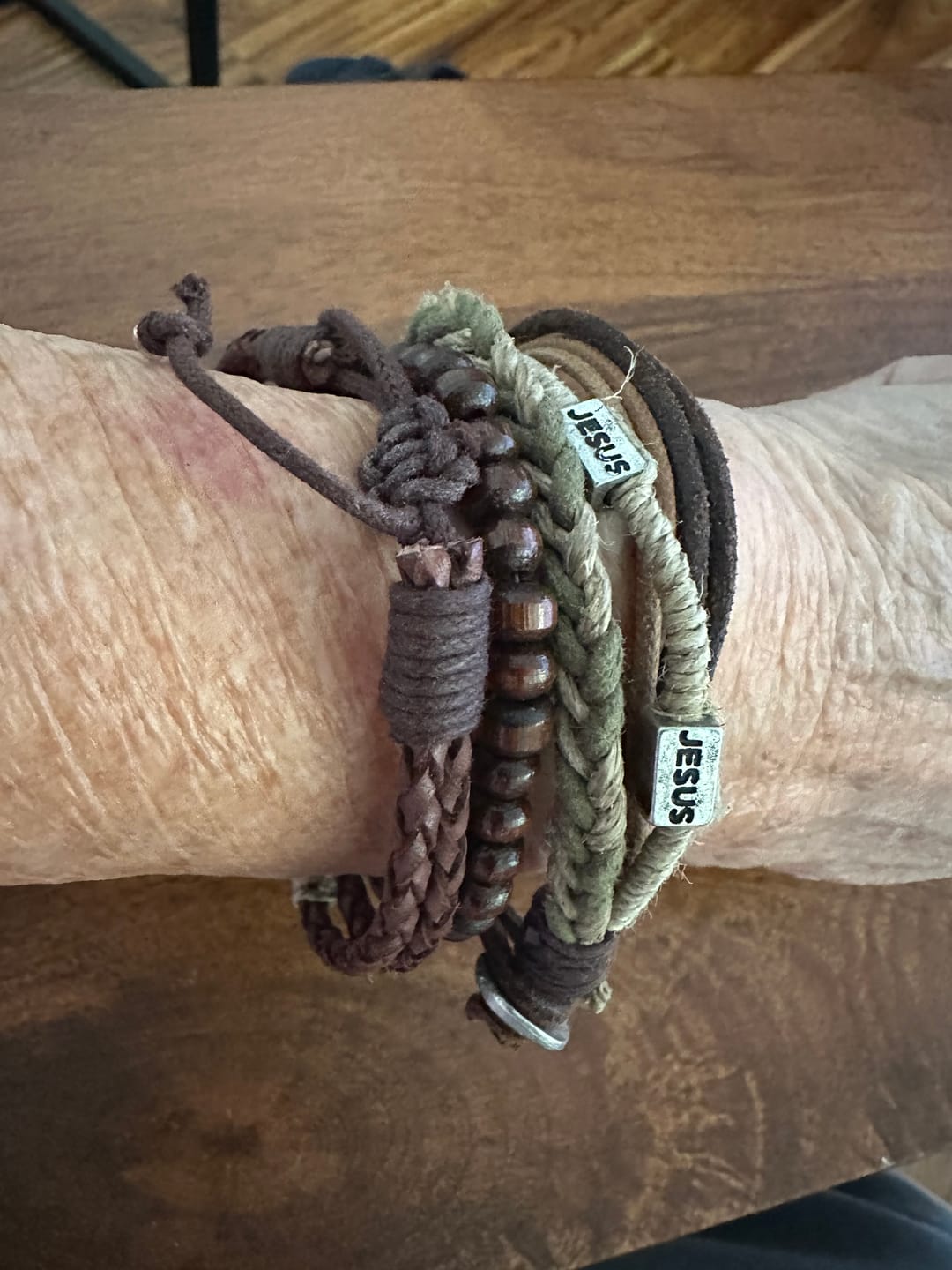Customer photo review of Trinity Tribal WristPack- Jesus