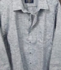 Customer photo review of Linen Feel - Charcoal Black Formal Shirts For Men | Ariser