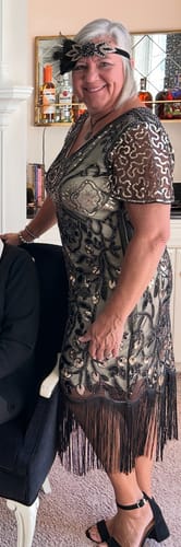 Carmen G. review of Margot 1920s Gatsby Dress - Beige image 1 out of 1