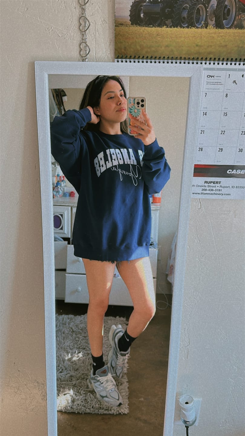 Customer photo review of W563 Varsity Crewneck