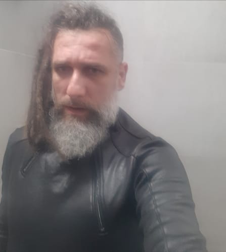 Customer photo review of Leather Stand Collar Zippered Irregular Sweatshirt