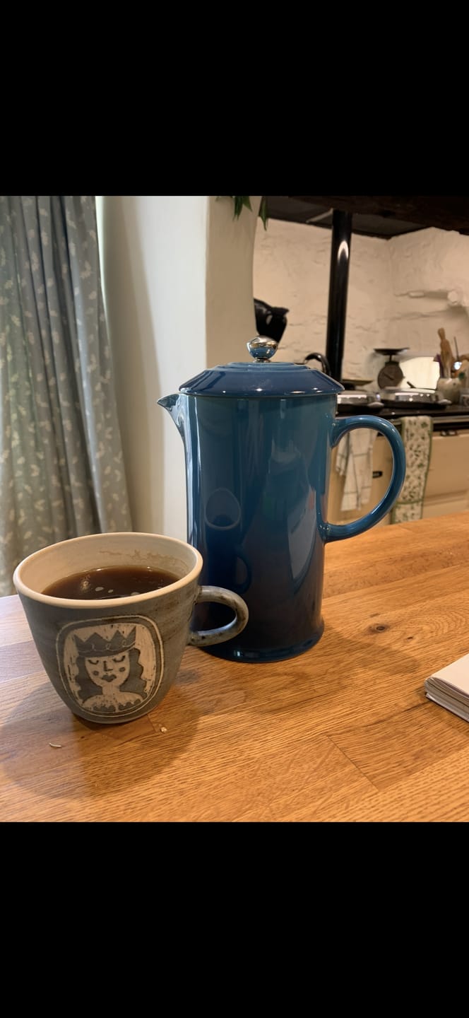 Customer photo review of Decadent Decaf Dark Roast Decaffeinated Coffee Blend - Swiss Water Decaf/CO2 Process - Strength 5