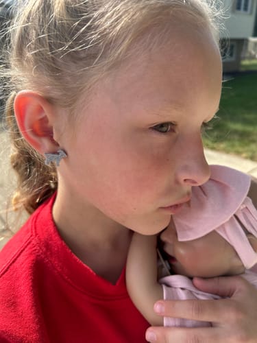 Angela D. review of Goat Studs Hypoallergenic Earrings for Sensitive Ears Made with Plastic Posts image 1 out of 1