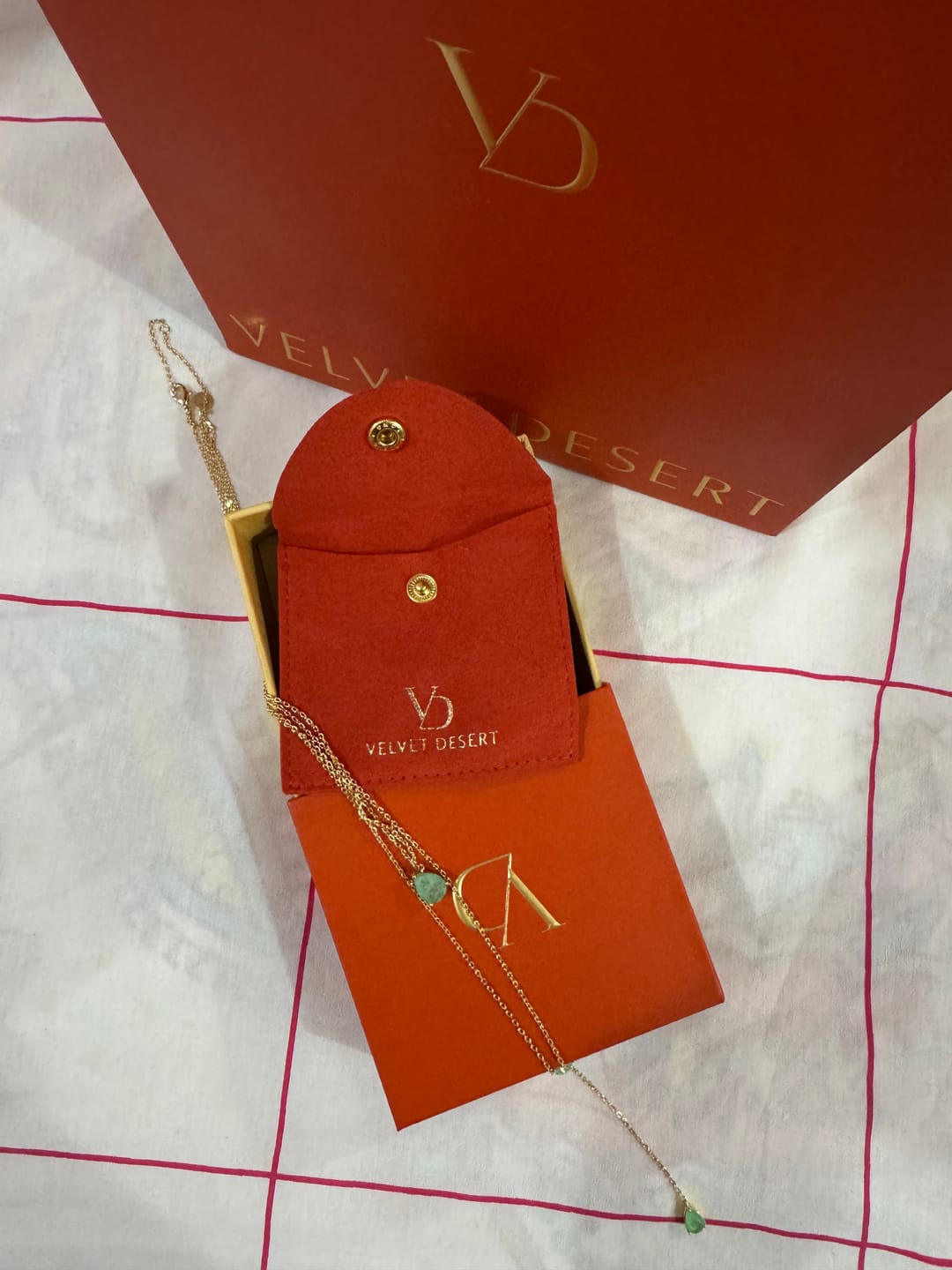 Customer photo review of Green Capri Layered Necklace