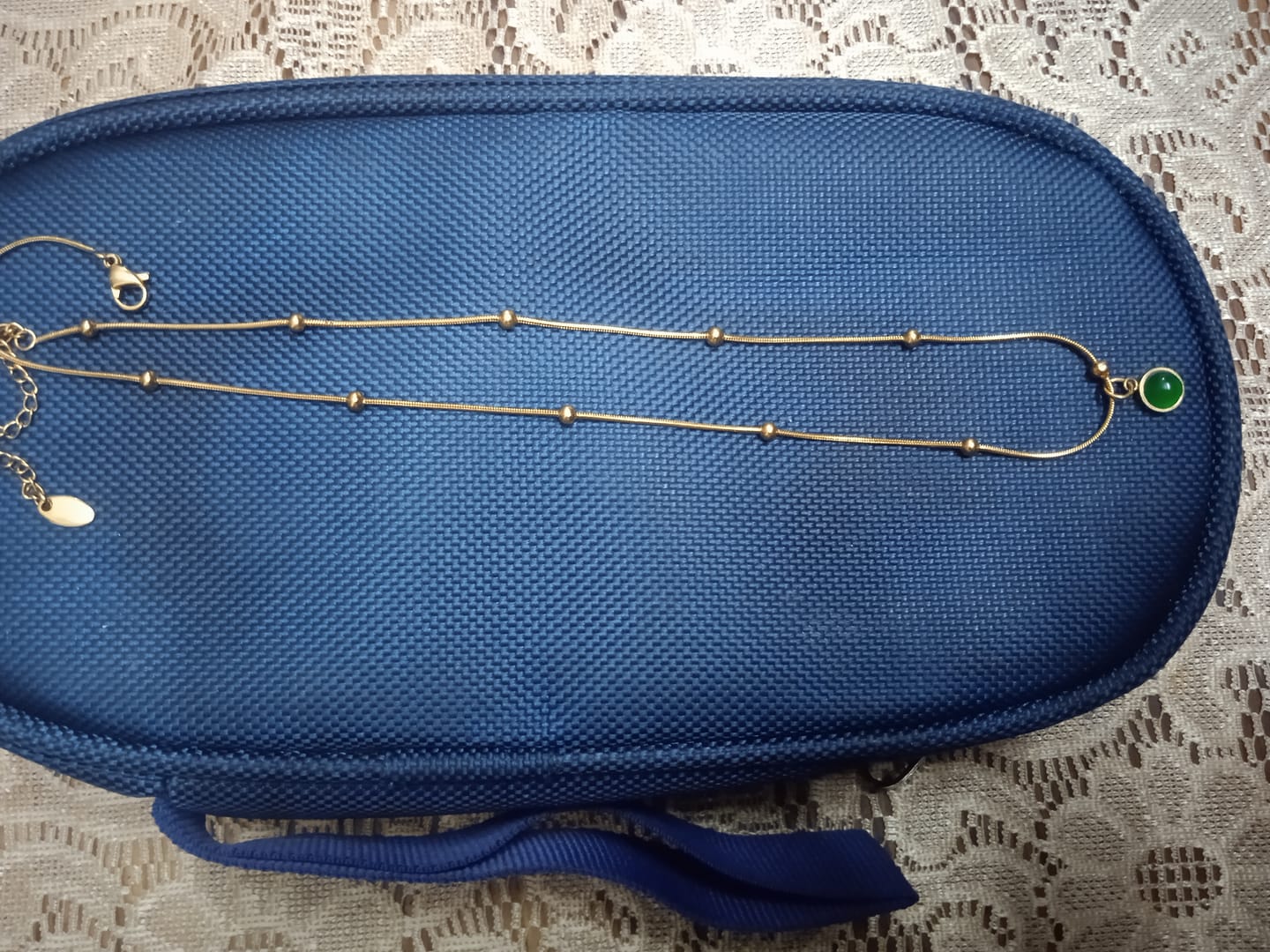 Customer photo review of Emerald Glow Pendant