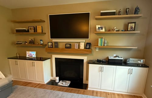 Customer photo review of White Oak Floating Shelves
