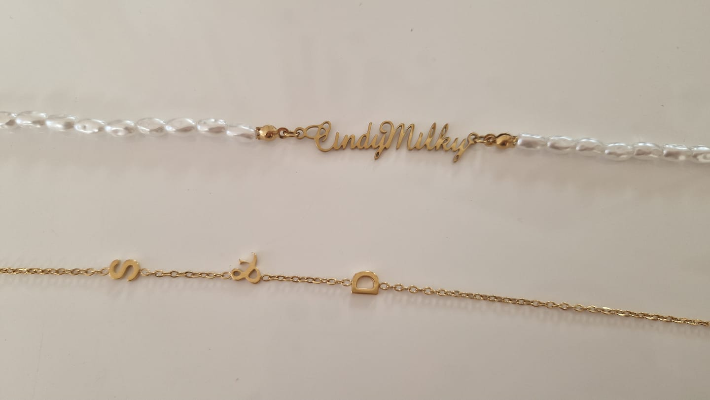Customer photo review of Personalizovaný perlový náhrdelník se jménem