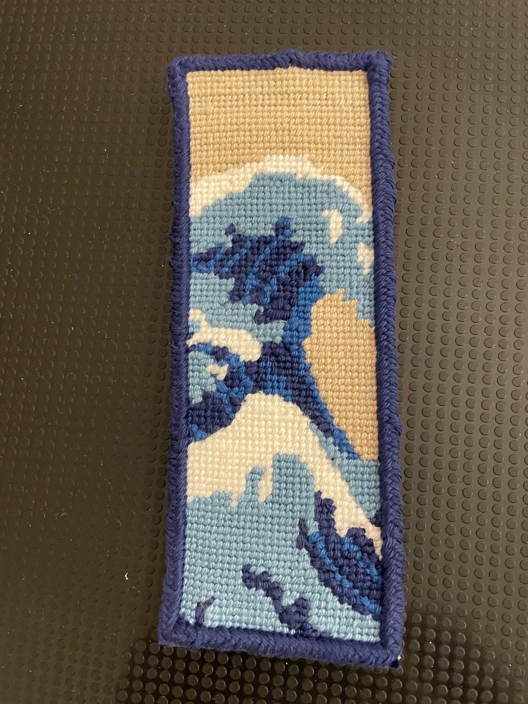 Customer photo review of The Great Wave Bookmark Needlepoint Kit
