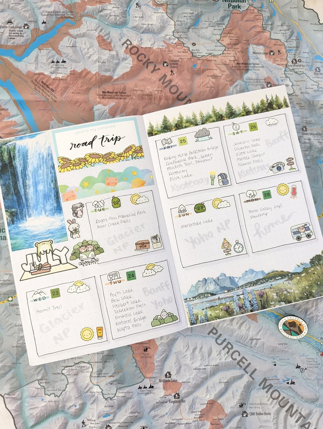 Customer photo review of Let's Go Hiking Planner Stickers