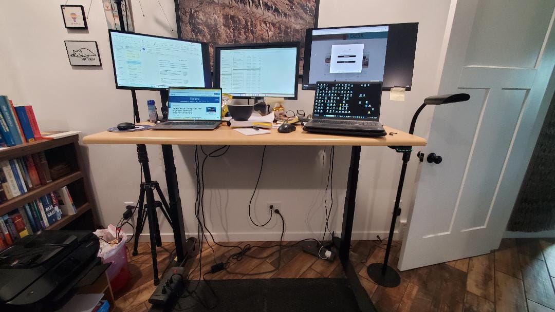 Customer photo review of Lander Standing Desk with 3D Laminate Desktop