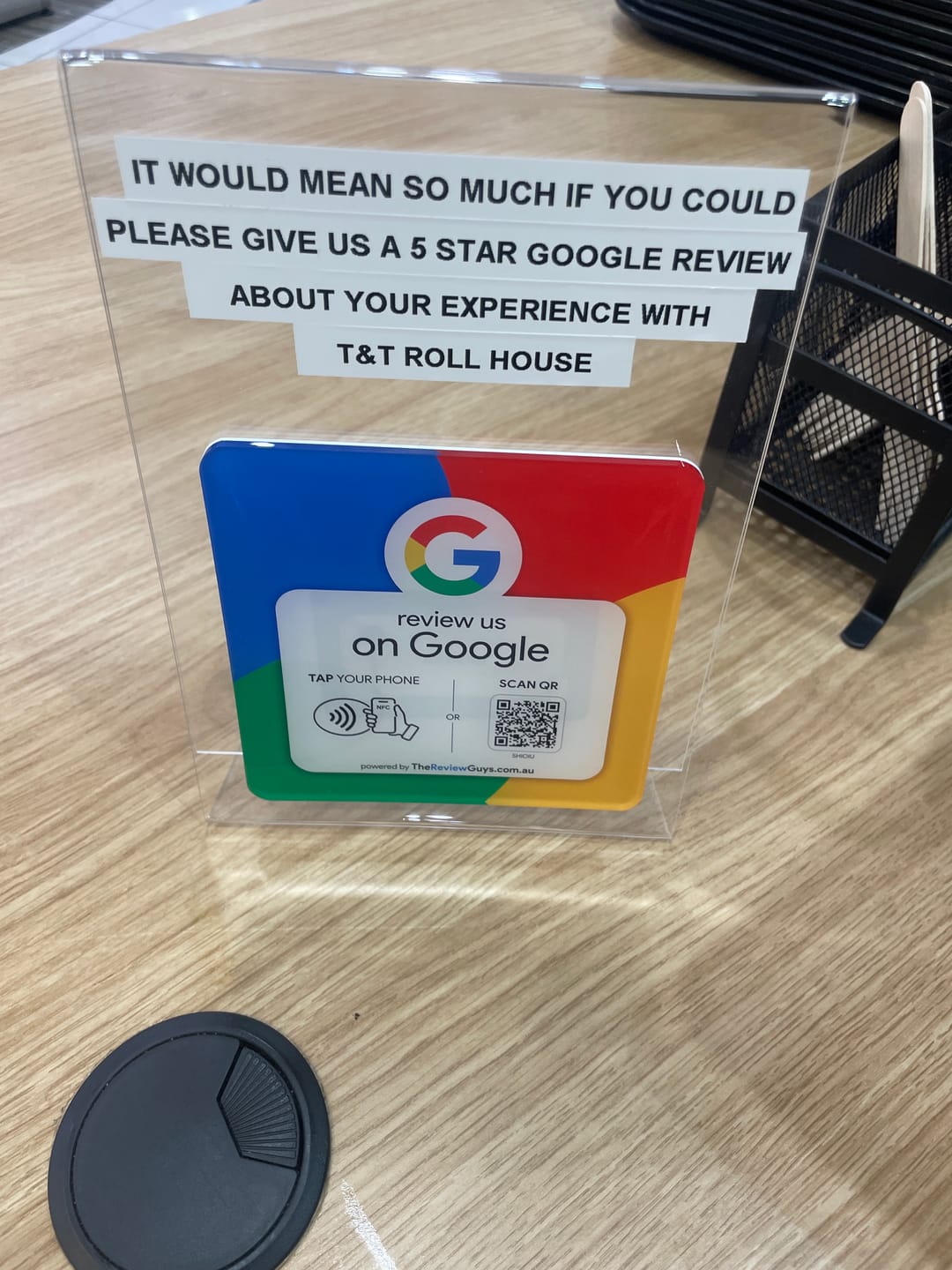 Customer photo review of Google Review NFC Plate +  QR Code
