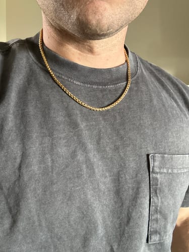 Customer photo review of Gold Wheat Chain (4mm)