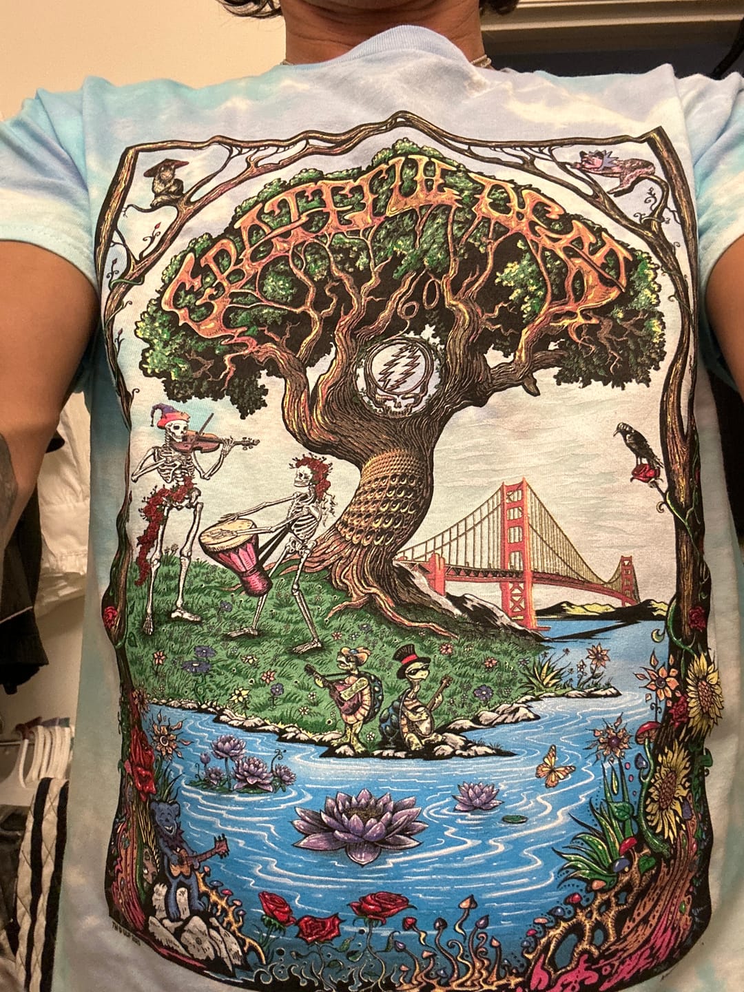Customer photo review of Grateful Dead 60th Anniversary Tie Dye T Shirt